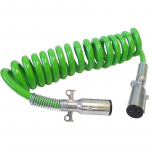 15' 7 Pole ABS Coiled Power Cord With 12" Leads