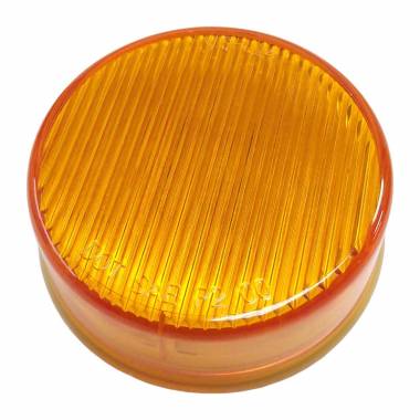 250YS Amber 2.5" Round Clearance Light with Stripe Lens, 13 Amber LEDs