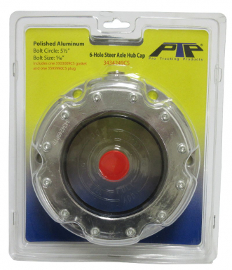 6-Hole Truck Front Axle Hub Cap, 5.50" Bolt Circle, Clam Shell Packaging