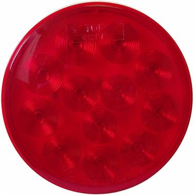 Hard-Wired Red Stop-Tail-Turn Light, 12-Volts DC, Grommet-Mounted, 4" Round
