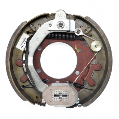 12-1/4" x 3-3/8" LH Electric Brake Assy w/ 5-Hole Cast Backing Plate for Certain Imported Axles