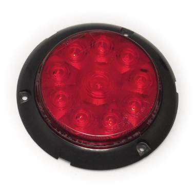 423R 10 LED Surface-Mount Stop-Tail-Turn Signal Light, Red Lens, Red LEDs, 4" Round