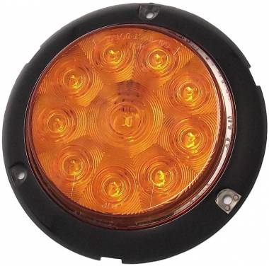 423Y 10 LED Surface-Mount Park/Turn Signal Light, Amber Lens, Amber LEDs, 4" Round