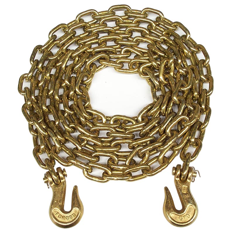 Pro Trucking Products: 5/16 x 20 ft. Grade 70 Transport Chain with Clevis Grab  Hooks
