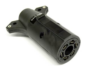 7-Way RV Blade to 6-Way Round Adapter, Center Pin Auxiliary