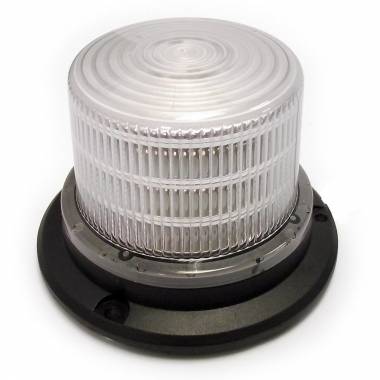 2472A Amber LED Light Beacon, Clear Lens, Quad Flash, Screw Mount, 10-30 VDC