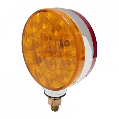 LED Double Face Turn Signal Light, One Side Amber & One Side Red, 4" Round