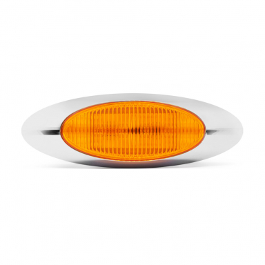 4 LED Marker/Clearance Light with Chrome Bezel, Amber Lens, Amber LEDs, 6-5/8" Oval