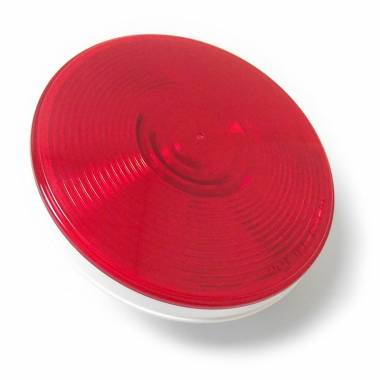 4R 4" Round Red Incandescent Stop-Tail-Turn Signal Light, Sealed Housing, Grommet-Mounted