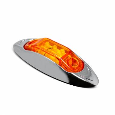 167Y Amber 4.1 Inch Oval LED Marker Light, Amber Lens, 6 LEDs