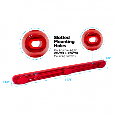 High Power Red LED Identification Light Bar, 14-1/4" Long