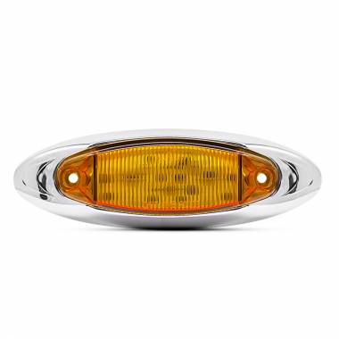 181Y Amber 6.7-Inch Oval LED Marker Light with Amber Stripe Lens