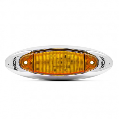 Amber 6.7-Inch Oval LED Marker Light with Amber Stripe Lens