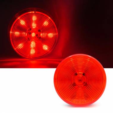250RTL 2.5" Round Red LED Clearance/Marker Light With Starburst Pattern, 13 LEDs