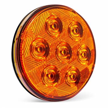 407A24V 4" Round 7 LED Park/Turn Signal Light, Amber Lens, Amber LEDs