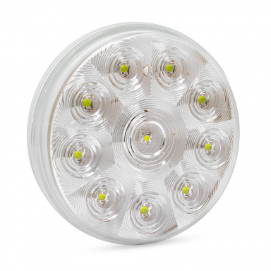 10 LED Turn Signal Light, Clear Lens, Amber LEDs, 4" Round
