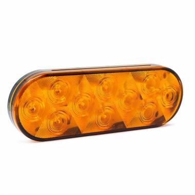 610YST 10 LED Grommet-Mount Strobe Light, Amber Lens, Amber LEDs, 6" Oval