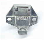7-Way Trailer Wiring Receptacle - Wire Insertion, Solid Brass Pins