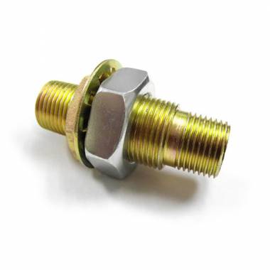 M317 Bulkhead Fitting, 1/2" NPT Male Both Ends x 1/4" NPT Female One End, 2-7/8" Long