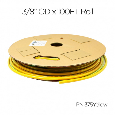 3/8" O.D. Yellow Nylon Air Brake Tubing, 100' Roll