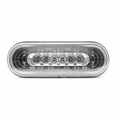 622RCTUN Tunnel Vision LED Stop-Tail-Turn Light, Clear Lens, Red LEDs, 6" Oval