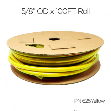 5/8" O.D. Yellow Nylon Air Brake Tubing, 100' Roll