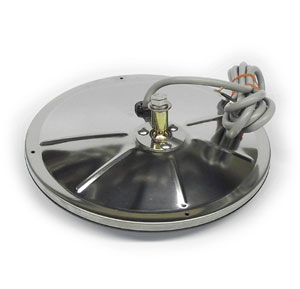 8 Inch Stainless Steel Mirror, Heated Center Stud