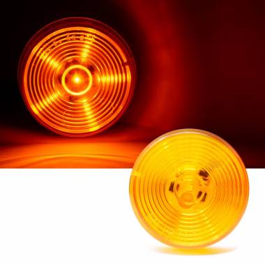 200YTL 2" Round Amber LED Clearance/Marker Light With Starburst Pattern, 6 LEDs