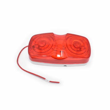 Red Double Bullseye LED Clearance Light, Surface-Mount, 10 Red LEDs