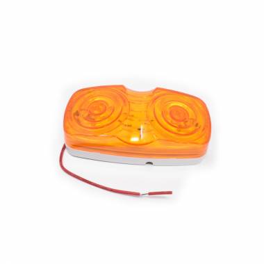 Amber Double Bullseye LED Clearance Light, Surface-Mount, 10 Amber LEDs