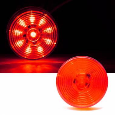 210RTL 2" Round Red LED Clearance/Marker Light With Starburst Pattern, 10 LEDs