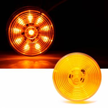 210YTL 2" Round Amber LED Clearance/Marker Light With Starburst Pattern, 10 LEDs