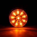 2" Round Amber LED Clearance/Marker Light With Starburst Pattern, 10 LEDs
