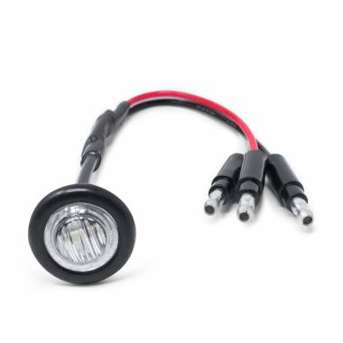 34CLR3DF Dual Function 3 LED Stop-Tail-Turn/Marker Light, Clear Lens, Red LEDs, 0.75" Round