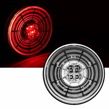 413RCTUN Tunnel Vision LED Stop-Tail-Turn Light, Clear Lens, Red LEDs, 4" Round