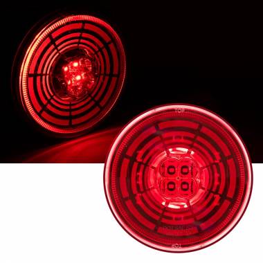 413RTUN Tunnel Vision LED Stop-Tail-Turn Light, Red Lens, Red LEDs, 4" Round
