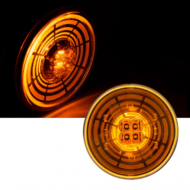 Tunnel Vision LED Turn Signal Light, Amber Lens, Amber LEDs, 4" Round
