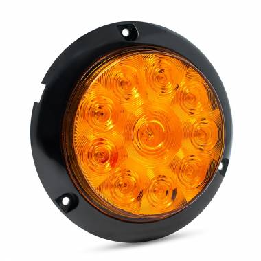 423YST 10 LED Surface-Mount Strobe Light, Amber Lens, Amber LEDs, 4" Round