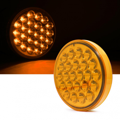 4" Round Pearl Style Turn Signal Light With 24 Amber LEDs