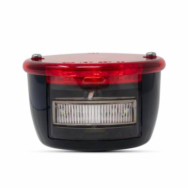 48LP 3.75" Round Red Stop-Tail-Turn Light With License Plate Light, Stud-Mount