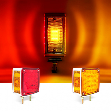 Left-Hand Hi-Count Double Face Pedestal Turn Signal with Side Marker