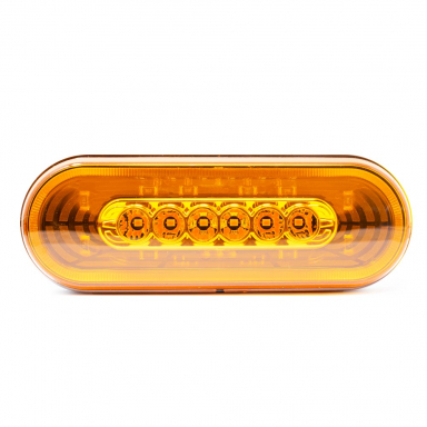 Tunnel Vision LED Turn Signal Light, Amber Lens, Amber LEDs, 6" Oval