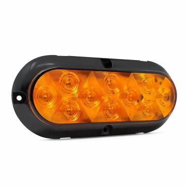 623YST 10 LED Surface-Mount Strobe Light, Amber Lens, Amber LEDs, 6" Oval
