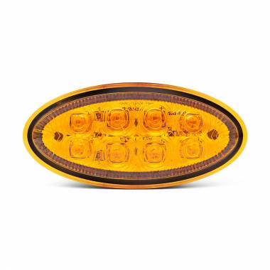 LED Side Marker Light, Amber Lens, Amber LEDs, 8 LEDs