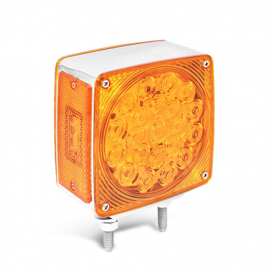 Dual Stud Pedestal Turn Signal Light, Amber/Amber, Side Marker
