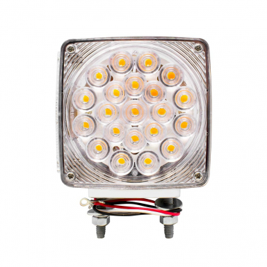 45 LED Double Face Turn Signal Light, Clear Lens, Amber LEDs