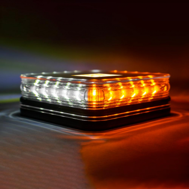 MS75AC Permanent Mount Amber/White LED Mini Beacon  With BRK20 Mirror Mount Bracket