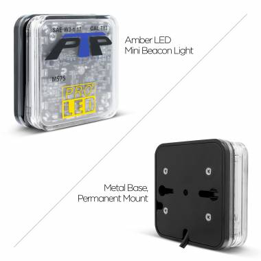 MS75A Permanent Mount Amber LED Mini Beacon With 10 Flash Patterns
