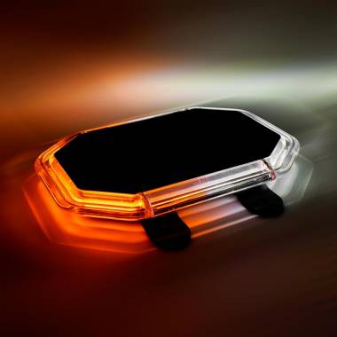 SLP1012AC 12" Low Profile Amber/White LED Warning Light Bar With 19 Flash Patterns