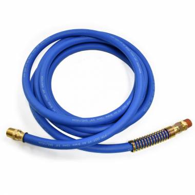 15' Blue Rubber Air Brake Hose Assembly, 3/8" I.D. with 1/2" NPT Fittings